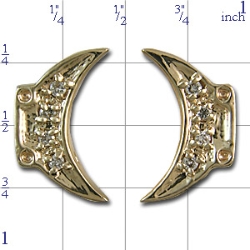 AC123 14K MOON SHAPED SLIDE WITH 4 DIAMONDS 